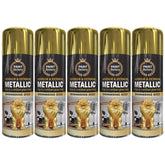 5X Paint Factory Gold Metallic Spray Paint 400ml Spray Paint